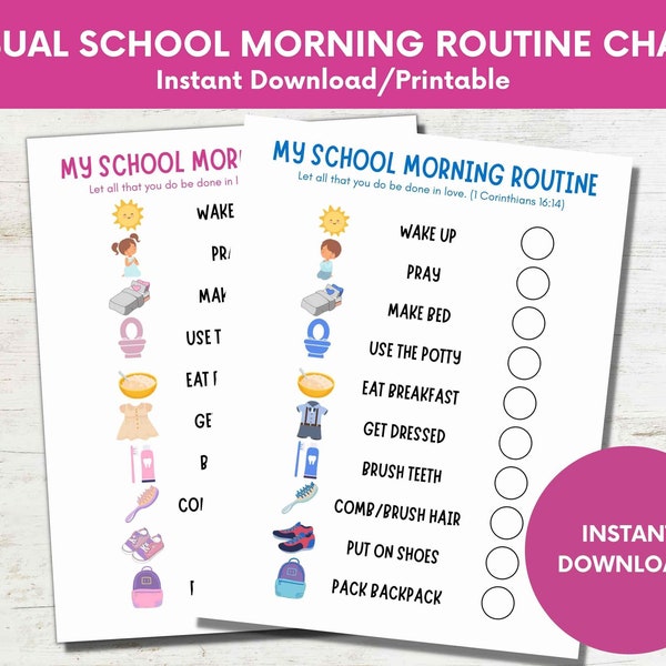 Routine Chart for Kids - Etsy