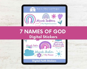 Names of God Christian Stickers: Faith Planner Journal (Digital Download)