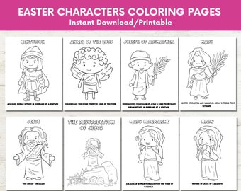 Easter Bible Characters Coloring Pages: Sunday School Activity (Digital Download)