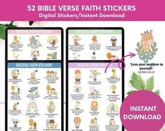 Bible Verse Stickers: Christian Faith, Goodnotes, iPad (Digital Download)