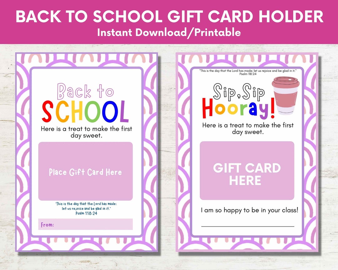 Cute Colorful Gift Card Holder Template for Teacher,first Day of School ...
