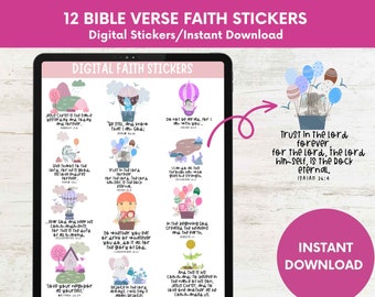 Christian Faith Planner Stickers: Bible Verse Digital Stickers (Goodnotes)