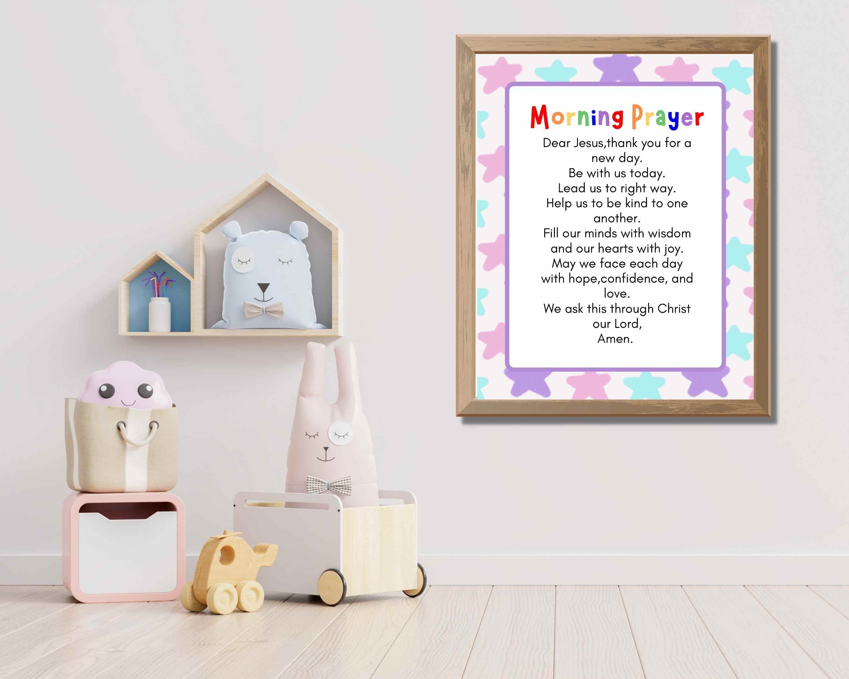 Kids' Morning Prayer Printable: Christian Classroom Decor (digital ...
