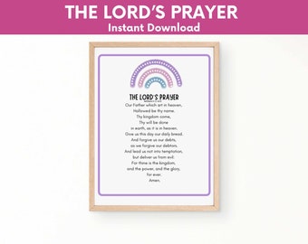 The Lord's Prayer Printable: Kids' Sunday School Decor (Digital Download)