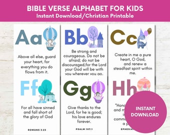 Alfabetkaarten met bijbelteksten: ABC-tekstafdrukken voor kinderen (pdf)