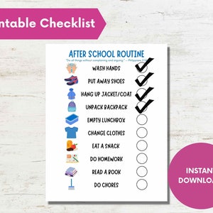 Kids' School Routine Chart: Visual Checklist (Digital Download) image 2