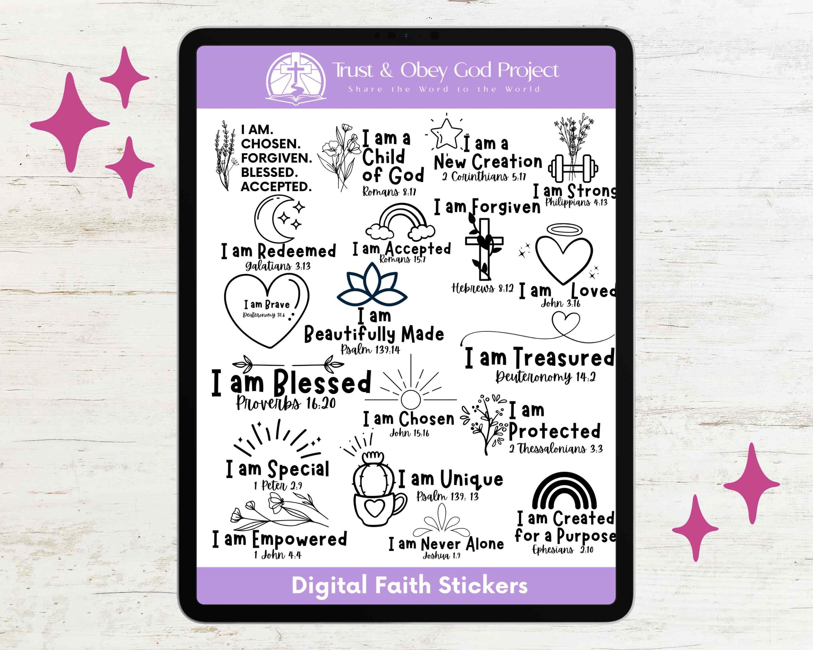 Christian Affirmations Stickers - PlanningFaithCo