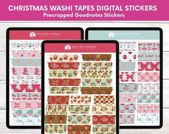 Christmas Washi Tape Digital Stickers: Goodnotes Planner (Digital Download)
