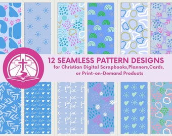 Blue Abstract Boho Patterns: Christian Planner Designs (Digital Download)