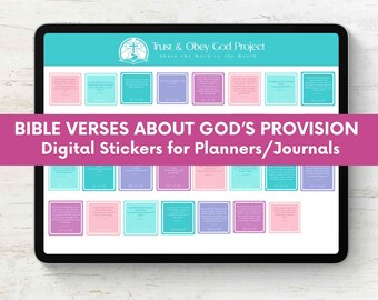 Christian Bible Verse Digital Stickers: Goodnotes Journaling (Digital Download)