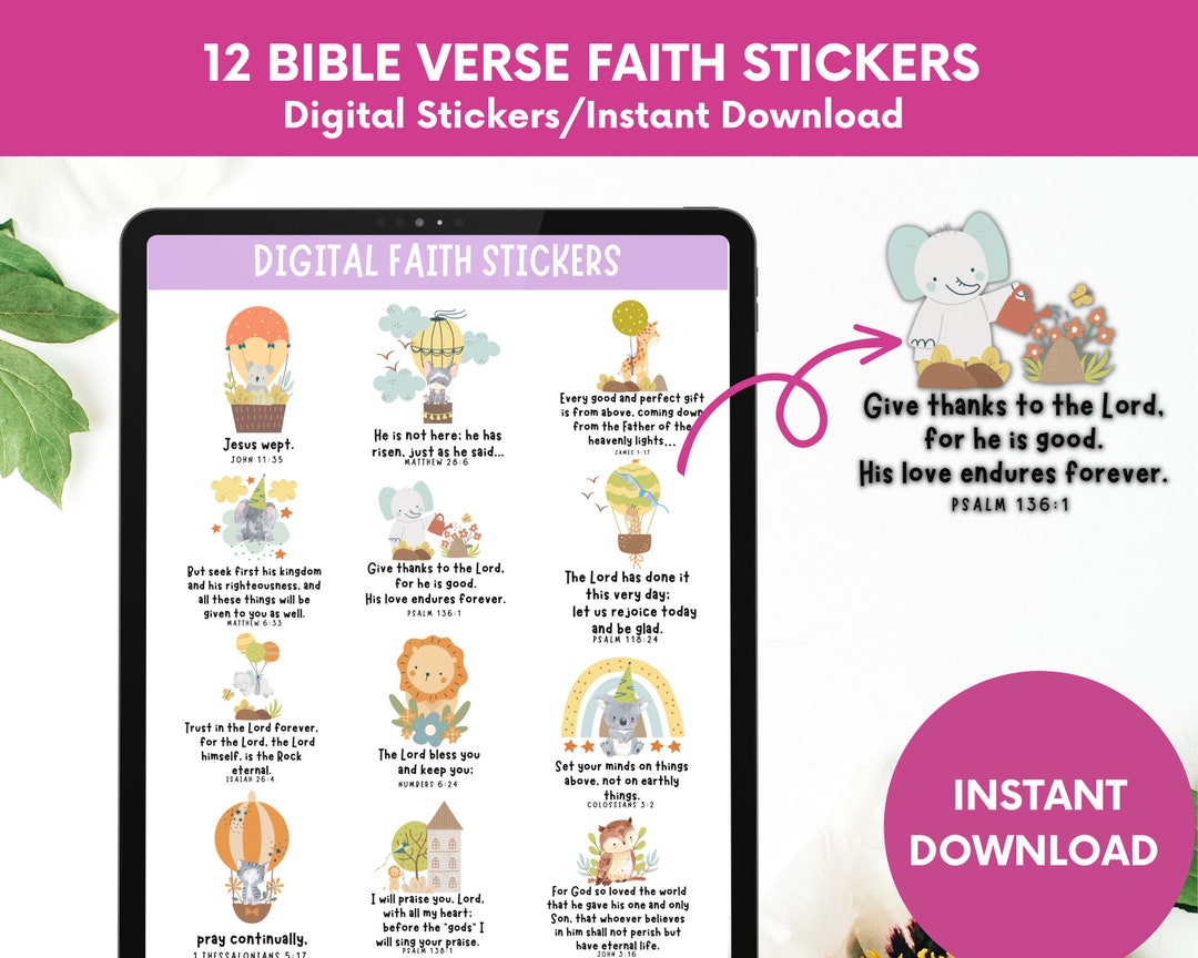 Christian Faith Bible Journal Digital Goodnotes Stickers for Women ...