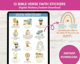 Christian Faith Stickers: Bible Verse Digital Planner Stickers (Goodnotes)