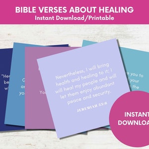 Bible Verse Scripture Encouragement Cards for Cancer Patient Warriors,Breast Cancer Printable Gift,Healing Bible Verse Card Instant Download
