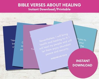 Healing Bible Verse Cards: Cancer Support Gift (Instant Download)