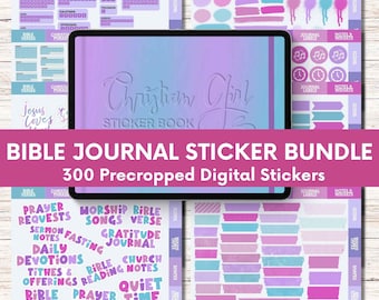 Bible Journal Digital Stickers: Christian Planner, Goodnotes Stickers (300+ PNG)