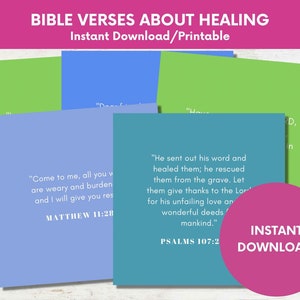Healing Scripture Cards: Christian Bible Verse Encouragement (Digital Download)