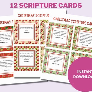 Printable Christmas Scripture Cards for Gift Enclosure,bible Verse ...