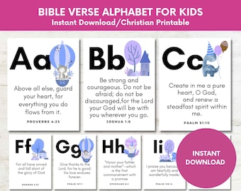 ABC-bijbeltekstkaarten: schrifttekst voor kinderen onthouden (digitale download)
