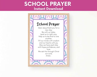School Prayer Printable: Christian Classroom Decor (Digital Download)
