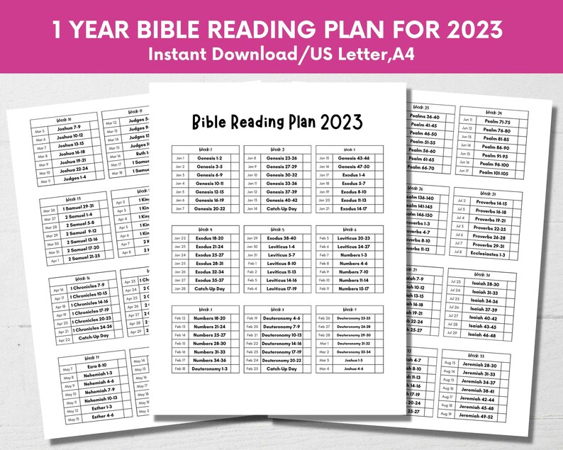 Free Printable Bible Reading Plans 2023