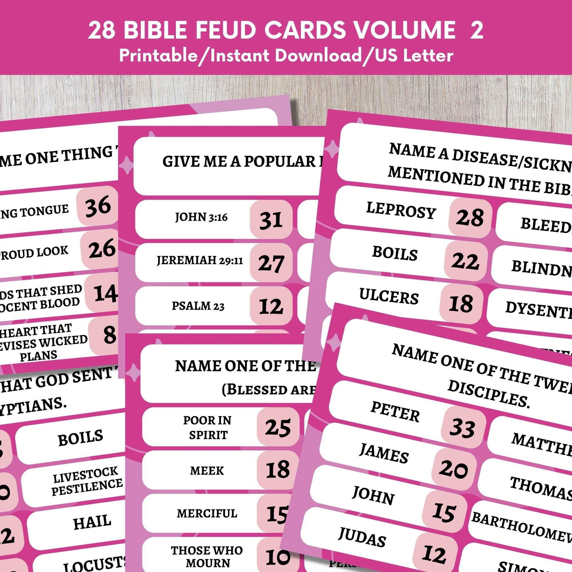 28 Printable Bible Feud Game Cards for Women’s Night,christian Church ...