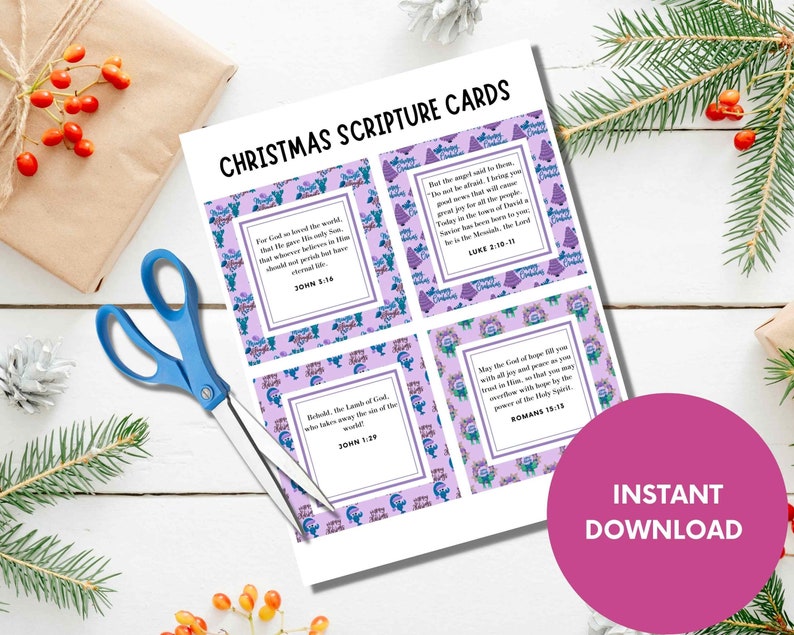 Printable Christmas Bible Verse Cards for Nativity Gifts enclosure Printable Christmas Bible Verse Cards for Nativity Gifts enclosure