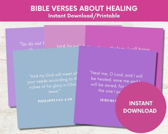 Healing Bible Verse Cards: Cancer Support Gift (Instant Download)