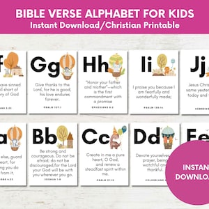 Kids ABC Scripture Cards: Printable Alphabet Bible Verse (PDF)