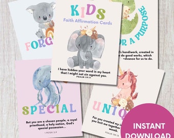Kids Faith Affirmation Cards: Scripture Lunchbox Notes (Digital Download)