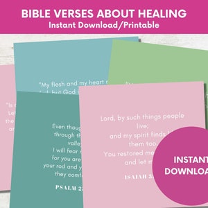 Healing Scripture Cards: Christian Bible Verse Encouragement (Digital Download)