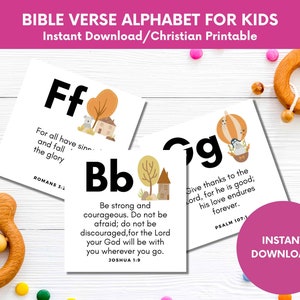 Kids ABC Animal Bible Verse Cards: Scripture Memory (Digital Download)