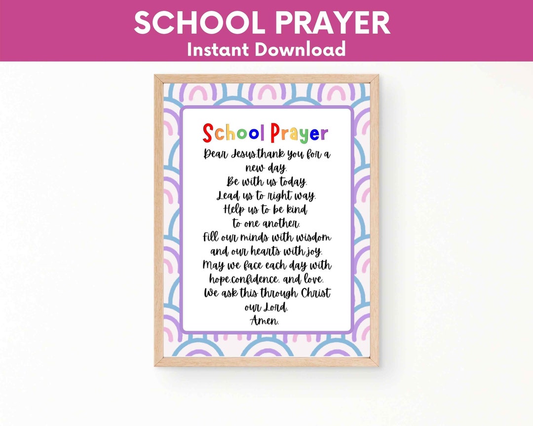 Daily Morning Prayer for Kids,back to School Christian Classroom Prayer ...