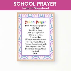 School Prayer Printable: Christian Classroom Decor (Digital Download)