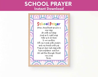 School Prayer Printable: Christian Classroom Decor (Digital Download)