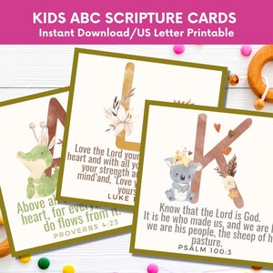 Kids ABC Bible Verse Cards: Scripture Memory (Digital Download)