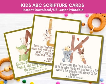 Kids ABC Bible Verse Cards: Scripture Memory (Digital Download)