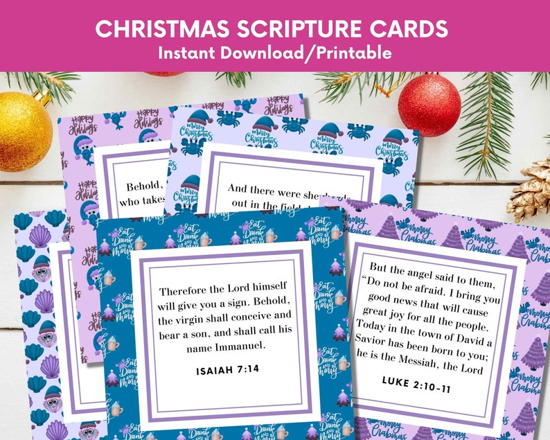 Printable Christmas Bible Verse Cards for Nativity Gifts enclosure Printable Christmas Bible Verse Cards for Nativity Gifts enclosure