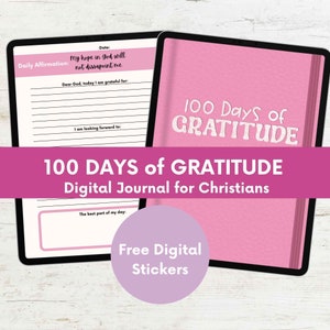 Eenvoudig minimalistisch roze dankbaarheid zelfzorg dagelijks dagboek, 5 minuten positiviteit bevestiging reflectie christelijke Goodnotes Ipad dagboek vrouwen
