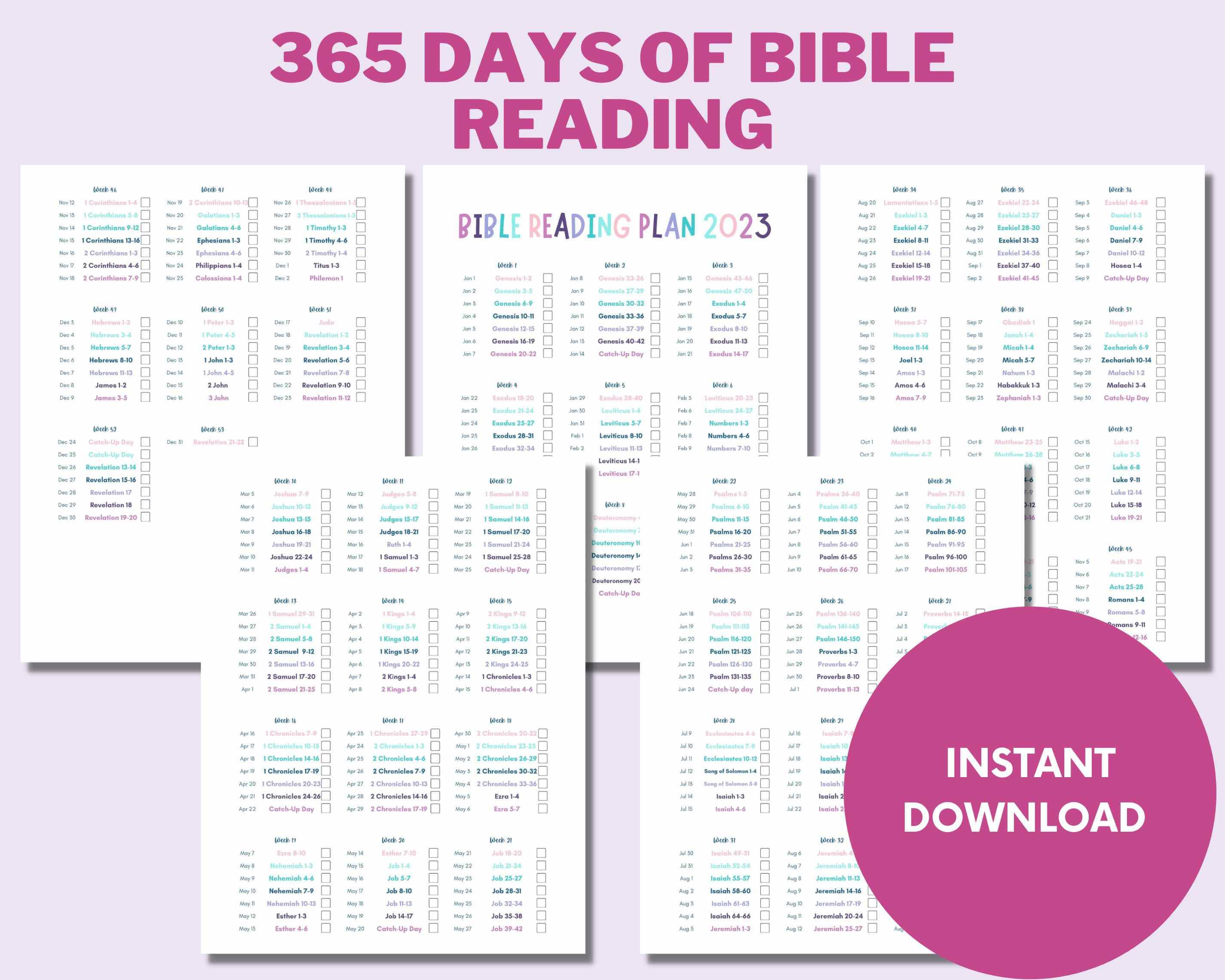 2023 Old and New Testament Bible Reading Plan for Etsy