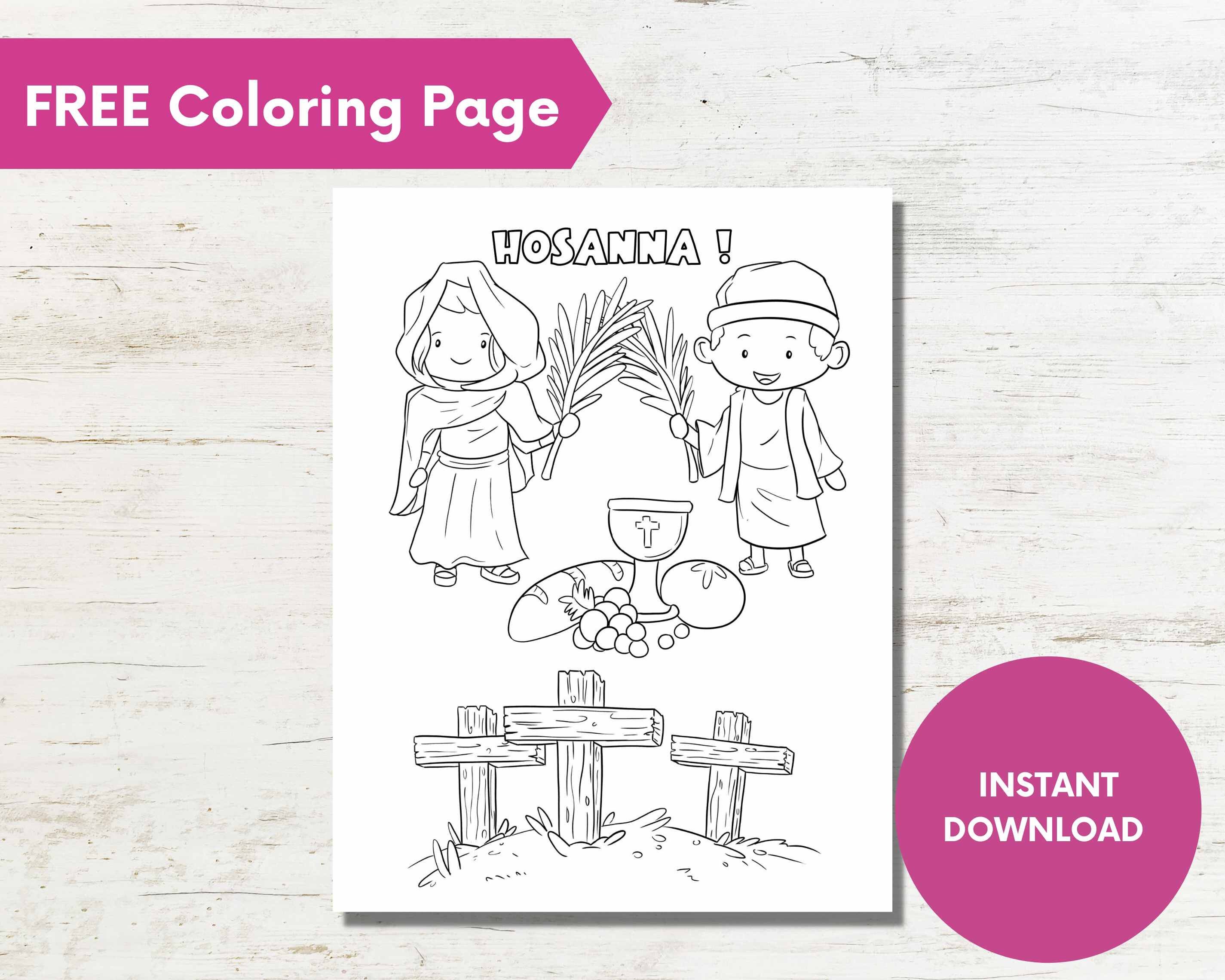 Easter Coloring Pages for Kids: He is Risen - Set of 2 (digital ...