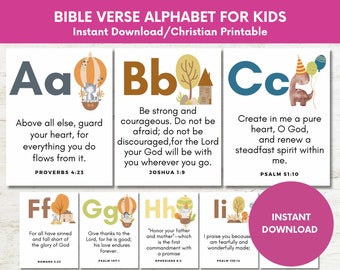 ABC-bijbeltekstkaarten: schrifttekst voor kinderen onthouden (digitale download)