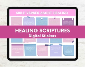 Pastel Bible Verse Healing Stickers: Scripture Planner (Digital Download)