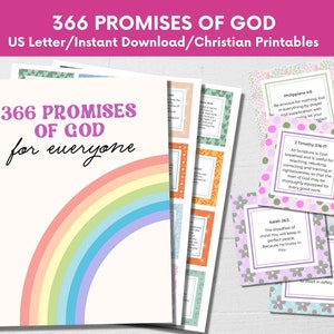 Printable 366 Promises of God Scripture Cards, Colorful Bible Verse ...