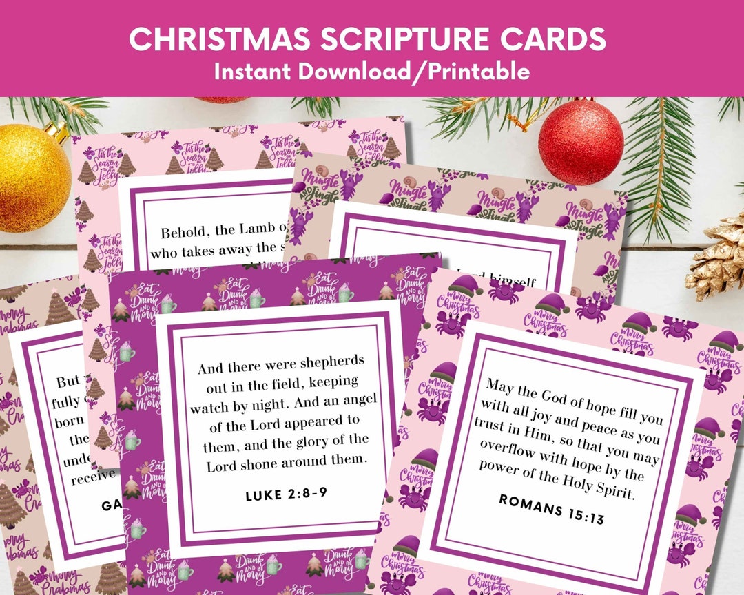 Printable Christmas Bible Verse Cards for Nativity Gifts,enclosure ...