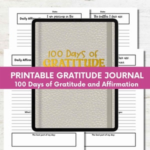Simple Minimalist Printable Gratitude Journal for Christian Women Teen,Daily Affirmation Reflection Christian Spiritual Journal a4 US letter