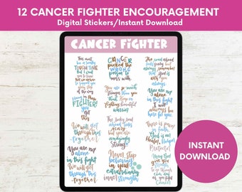 Cancer Warrior Encouragement Stickers: Christian Planner Decorations (Digital Download)