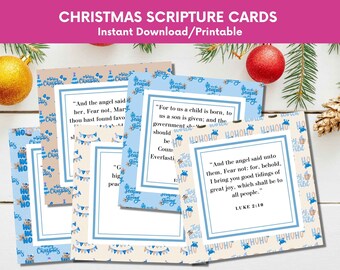 Christmas Scripture Cards: Printable Bible Verse Gift Tags (PDF)