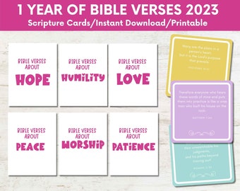 Bible Verse Cards 2023: Scripture Encouragement (Digital Download)
