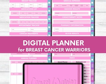 Breast Cancer Warrior Digital Planner: Health Tracker (PDF)