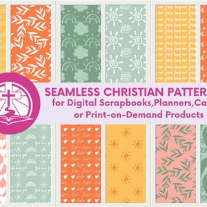 10 Soft Boho Digital Paper Pack  Christian Seamless Pattern Designs Print on Demand,Digital Planner Journal Repeating Pattern,Commercial Use